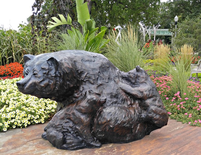 Bear Statue at Wellfield Botanic Gardens