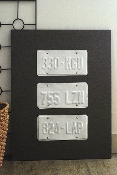 License plate wall art from The Crafty Blog Stalker