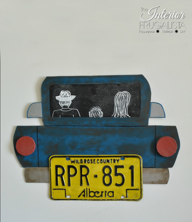 License plate wall art for a child's room.