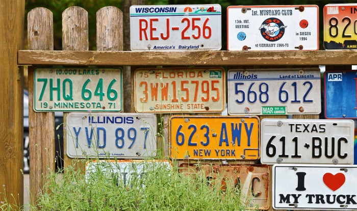 License plate fence